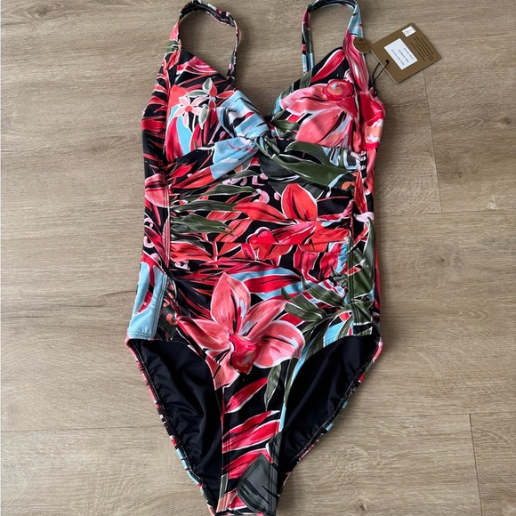 NipTuck Swim Louise Hot Tropics Floral twist front SZ 4 Women's swimsuit - Picture 3 of 11